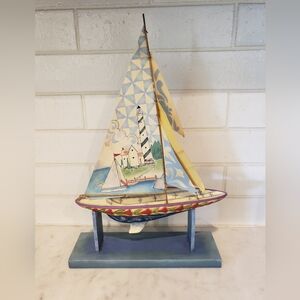 Jim Shore "May The Wind Be At Your Back" Sailboat With Stand